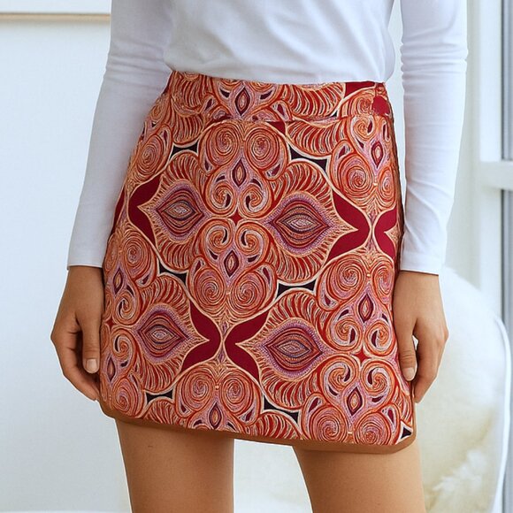 EP Pro Sangria Multi Faux Leather Trim Tennis Pickleball Golf Skirt Skort - 4 - Picture 1 of 15